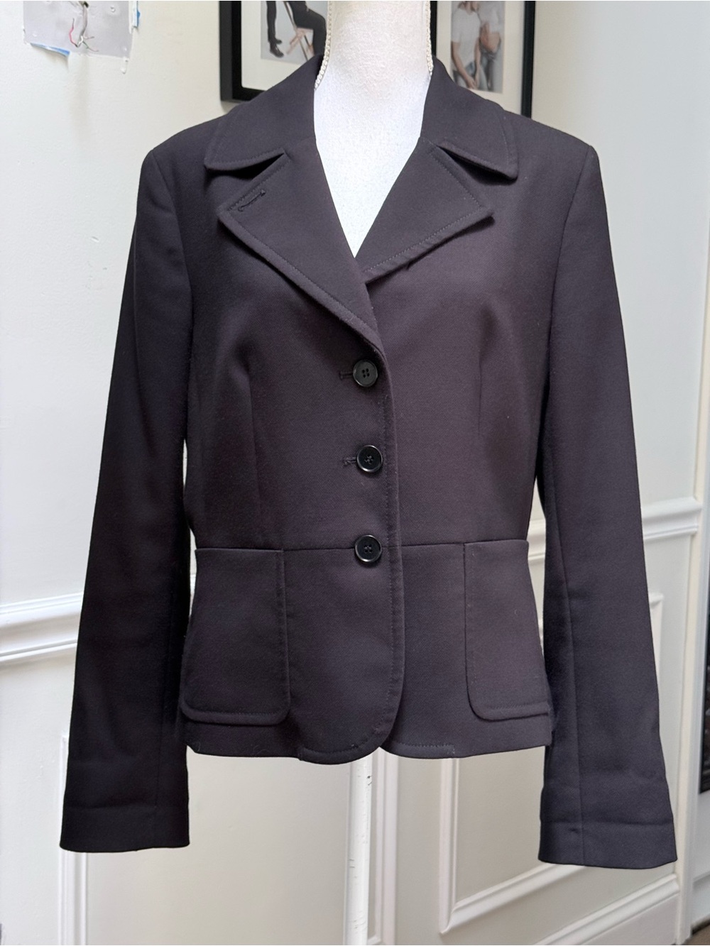 Talbots Black Tailored 3 Button Blazer Lined Jacket Size 14 Interview Outfit